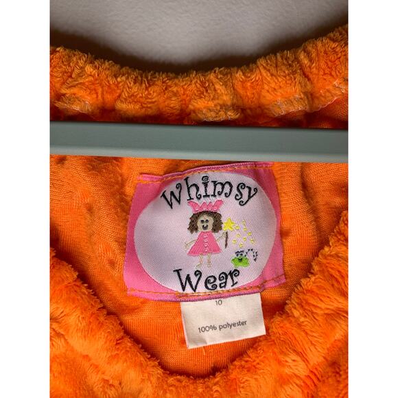 Whimsy Wear Girls Orange Clemson Tigers Dress Fuzzy Velour Size 10 Tiger Paw - Picture 6 of 6